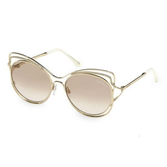 roberto Cavalli Cat Eye Sunglasses Gold NWT - Picture 4 of 12